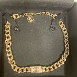 CHANEL CC gold Chain Choker Necklace